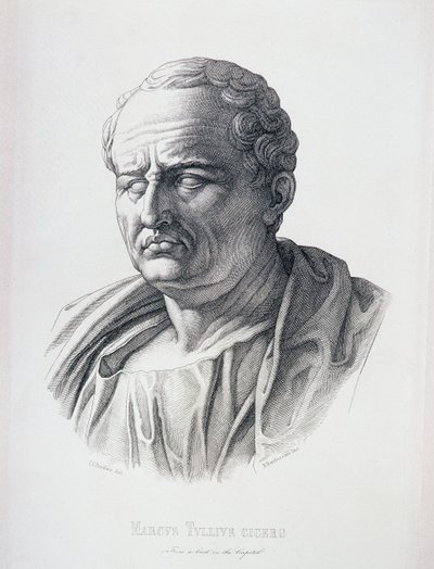 Portrait of Marcus Tullius Cicero engraved by B. Bartoccini by C.C Perkins